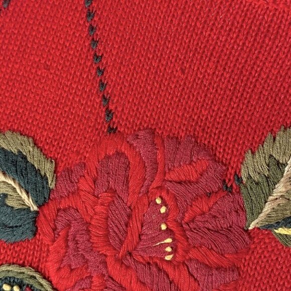 Vintage Herman Geist Ramie Cotton Hand Embroidered Paisley Floral Mock Neck - Picture 14 of 16